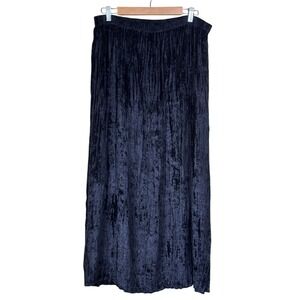 Vintage black crushed velvet maxi skirt, gothic, holiday, boho luxe, romantic